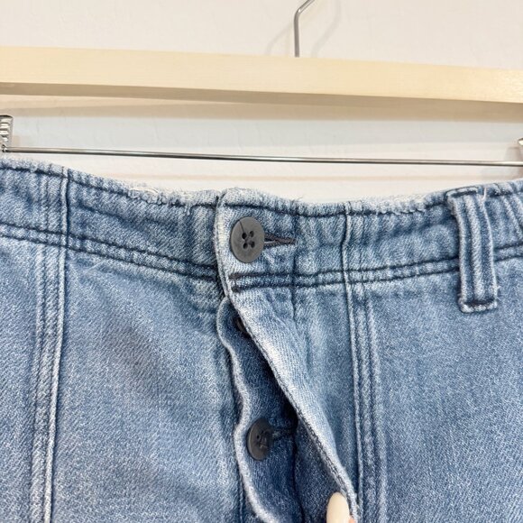 We The Free Denim She's A Legend Button Fly Distressed Baggy Harem Jean Shorts 8 - Picture 4 of 10